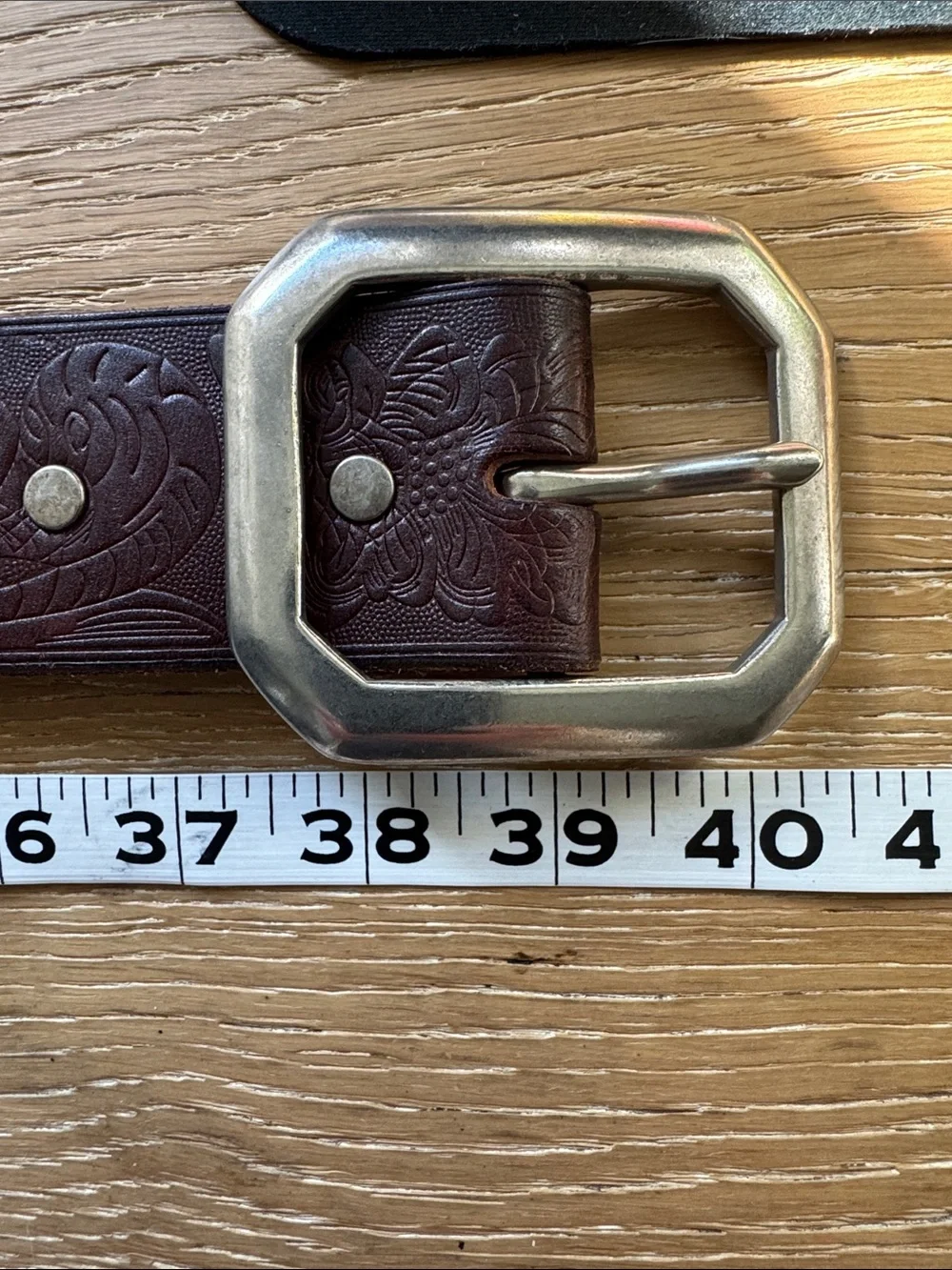 Denim & Supply Ralph Lauren Distressed Leather Belt Womens S snap on buckle